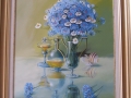Natura statica cu albastrele,ulei/pinza,53x70cm